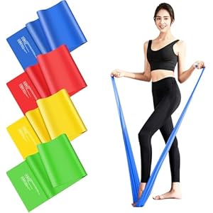 Elastique Musculation 2M, [Lot de 4] Élastique Musculation 4 Niveaux, Bande Elastique Musculation pour Sport, Pilates, Yoga, Musculation, Elastique Musculation Traction Homme & Femm