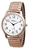Blekon Collezioni Orologio unisex con quadrante grande di facile lettura Cassa da 40 mm Movimento al quarzo giapponese…, (Oro rosa)