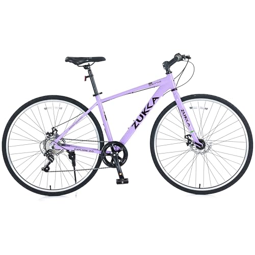 WEEROCK 700C Road Bike 7-Speed Hybrid with Aluminium Frame