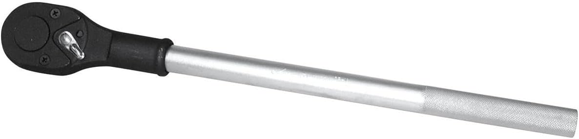 K Tool International 24092 3/8 Inch Drive Ratchet, High Polished Chrome, Push Button Socket Release, Fine Tooth Thin Design, Thumb Lever Direction Switch, Knurled Handle Grip