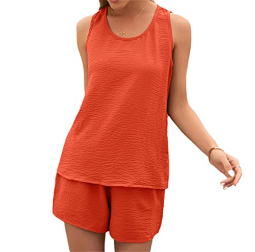 Short de sport respirant et chemise ample orange pour femme
