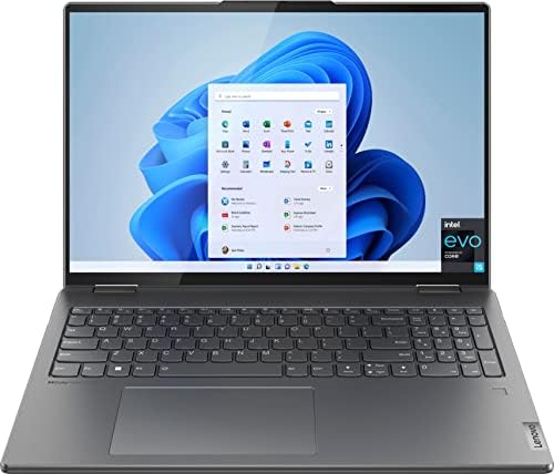 Lenovo Yoga 7i 2-in-1 16 Inch Touch 2.5K Laptop | Intel Core i5-1240P | Backlit Keyboard | Fingerprint | Windows 11 | with Stylus (Grey, 8GB RAM, 256GB SSD)