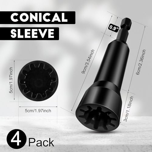 Image of Wire Twister Tool, Twist Wire Connector Socket, Driver with 1 /4 inch Chuck for electricians(4 Pack-black)