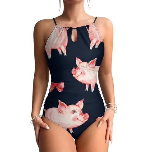 Maillot de bain une pièce Cochon et Arc pour femme