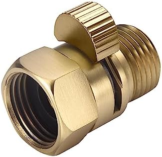 ChuangTim Brushed Nickel Water Flow Control Valve, G1/2" Shower Head Flow Control Valve, Angle Simple Brass Shut Off Valve for Handheld Shower, Water Pressure Regulator Replacement for Shower System