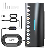 2800+ Miles Range TV Antenna,2025 Strongest Digital Antenna for Smart TV Indoor with Amplifier, 360° Long Range Reception HD Local Channels -38FT Coax Cable -Supports 8K, 4K, 1080P for Smart/Old TVs