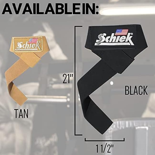 Schiek Sports Model 1000LLS Leather Weight Lifting Straps
