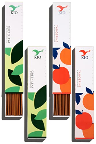 Natural Bambooless Incense Sticks Green Leaf Tangerine Combo Pack Of 2 ,100 Pieces,60 Minutes+ Burn #TOP21