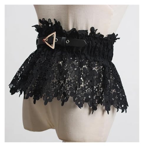 Women's Elastic Lace Cummerbunds Belt Buckle Wide Waistband Women for decoration4
