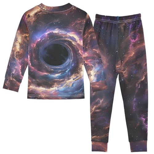ALAZA Black Hole Nebula Pajama Set Pijamas Para Niños Long Sleeve Sleepwear2