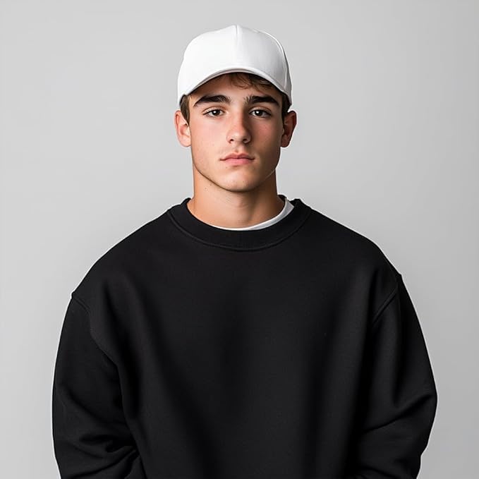 Image of 5-Panel Baseball Cap for Workouts, Hiking, Outdoor Sports, Customizable DIY Design, All-Season Comfort Fit, Adjustable