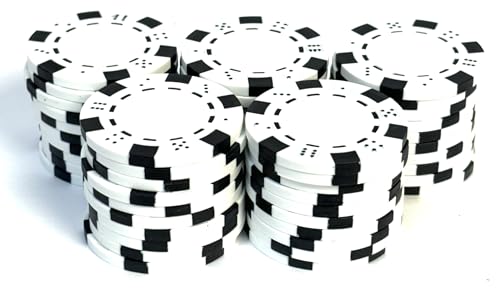 カジノチップ 数字無し 【ばら売り50枚単位】 ポーカーチップ マージャン 麻雀 (白黒)