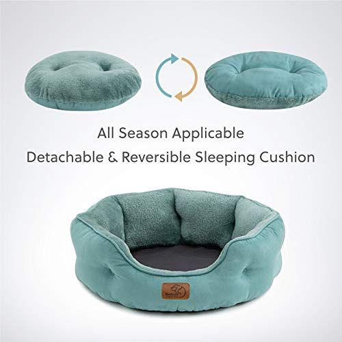 Bedsure Small Dog Bed For Small Dogs Washable - Round Cat Beds For Indoor Cats, Round Pet Bed For Puppy And Kitten With Slip-Resistant Bottom, Blue, 20 Inches #TOP4