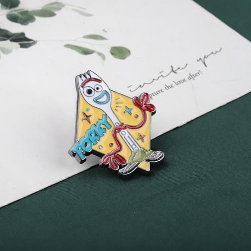 Image of KEYCHIN Funny Forky Brooch Forky Lover Gifts Forky Fans Enamel Pin Forky Cartoon Jewelry