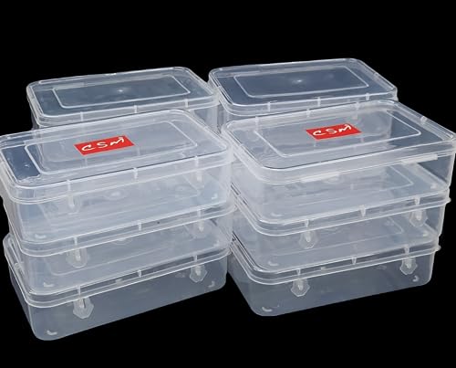 URBAA Small Storage Boxes container with Lock Lid (Size No. – 44) (Clear, 16.5 x 11 x 4.5 Cm) – Set of 6, Rectangular