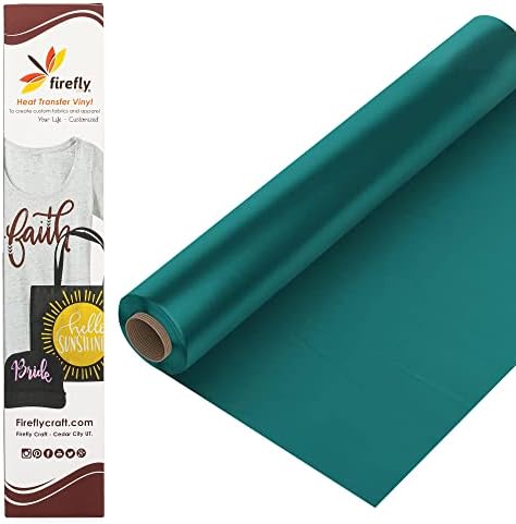 Firefly Craft Regular Teal, Heat Transfer Vinyl for Shirts - Iron on Vinyl for Cricut & Silhouette Heat Press Vinyl for Shirt Transfers - Iron on HTV Vinyl - 3 Pieces, 12" X 20" (5 Feet) Each