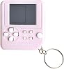 Mini Classic Games Player Keyring Retro Games Console Games with 26 Games Handheld Game Console Portable Mini Retro Game Player Decompression Toys for Video Game Fans (Pink)