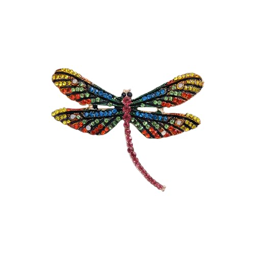 Image of Dragonfly Brooch and Pins for Women Enamel /Rhinestone Crystal Dragonfly Animals Brooches Jewelry for Mom Wife Elegant Dress Accessories Birthday Gifts