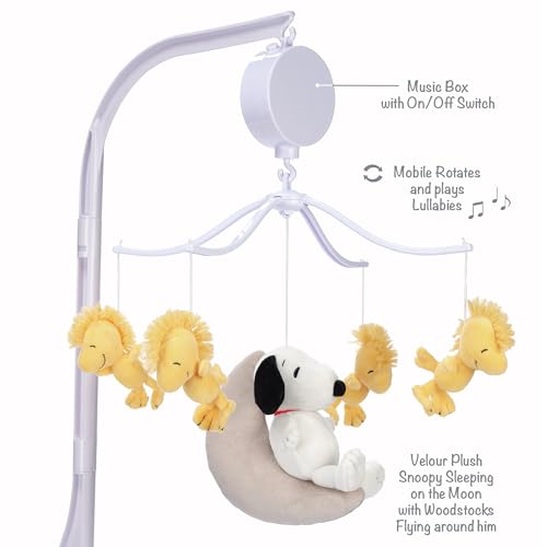 Bedtime Originals Snoopy Love Musical łóżeczko dziecięce mobilny smoczek zabawka