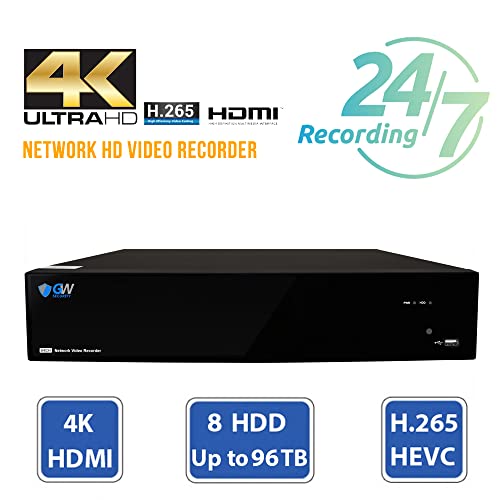 Gw Security 64 Channel Nvr Ultrahd 4K Face/Human/Vehicle Detection Poe Security Camera System With 64 X 4K (8Mp) Ip Microphone Ai Dome Camera, 100Ft Night Vision, Outdoor/Indoor Surveillance Camera #TOP7