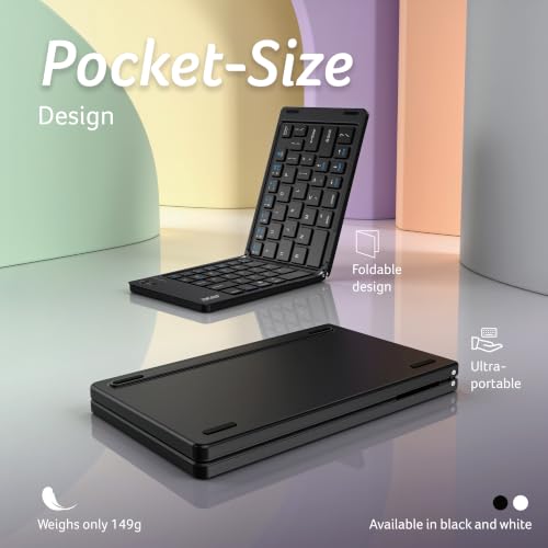 Image of Acer MiniFold Foldable Bluetooth Keyboard, Ultra Portable 66-Key Wireless Keyboard, Bluetooth 5.0, Rechargeable Battery, Type-C Charging, 150mAh Battery, for Windows, Android, iOS, Tablets & Laptops