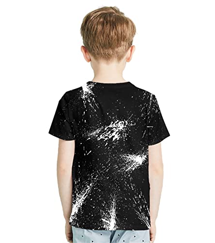 Yasswete Unisex 3D Graphic Shirts For Kids And Teens Cool Designs T-Shirts For Boys Girls Novelty Fashion Black Top Tee 11-13 Y #TOP3