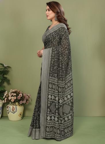 Image of Yashika Women's Georgette Saree with Blouse Piece for Traditional Ethinic Wear Sari