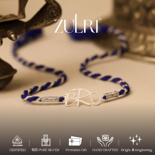 Image of 925 Sterling Silver BRO Cool Luxury Rakhi for Bhai Cotton Thread | Rakshabandhan Rakhi With Fragrance Greeting Card & Roli Chawal and Certificate of Authenticity 925 Silver