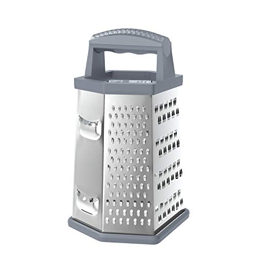 Ralador inox com 6 Faces de 8'' Cinza, Prp5340-CZ, Euro Home
