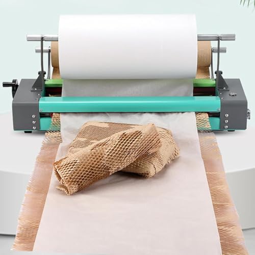 Electric Kraft Wrapping Roll Honeycomb Paper Dispenser With Foot Switch, Wrapping Paper Manual Machine, Max Paper Width 51cm& Max Speed 8m/min, for Breakables