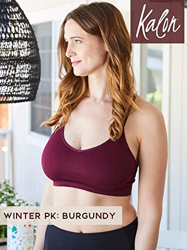 Image of Kalon Women's 4 Pack Racerback Sports Bralette Seamless Wireless Comfort Bra