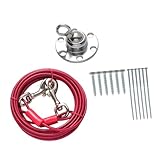 jojofuny Fixateur Rotatif pour Chien Acier Inoxydable avec Câble Acier Résistant Ancrage...