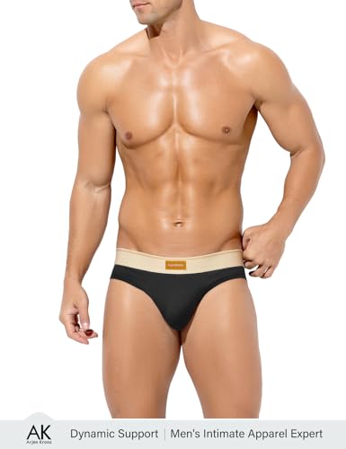 Arjen Kroos Men's Cotton Briefs Low Rise Breathable Pouch Underwear Underpants 3 Pack2