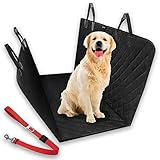 COMPLETO: Con tu compra obtendrás un cobertor de asiento para el coche color negro de 140 cm x 130 cm y una correa con clavija especial para insertar en el cinturón de seguridad del coche (su color puede variar entre rojo o negro). Las dimensiones de la hebilla son de 42 cm mínimo y 70 cm máximo.