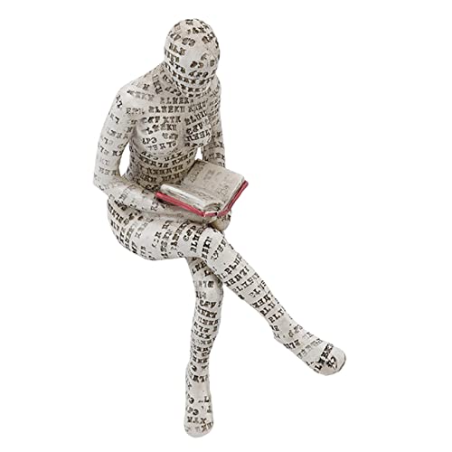 TITA-DONG Resin Reading Woman Figurine, Thinker Statue Modern Abstract Art Sculpture Resin Collectible Reading Figurines - Image 2