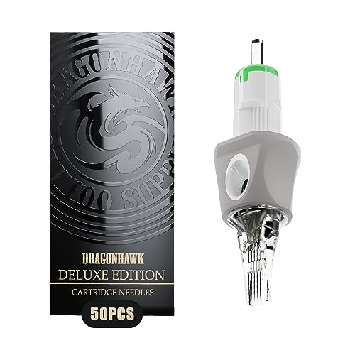 Image of Dragonhawk Tattoo Needles Cartridges 1207RM 50 Count Bugpin Curved Magnum Glide Extra Smooth Designed for a Close Smooth Hit