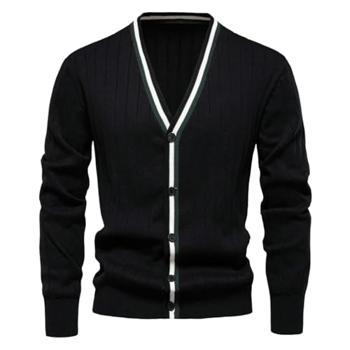 Pull en tricot col en V homme en maille premium douce manches longues hiver