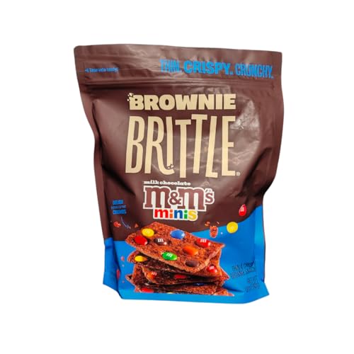 Sheila G's Brownie Brittle – M&Ms | Thin and Crispy | Sweet Snacks | Family Size (Pack of 1, 12oz) | Rich Gourmet Brownie Bites Dessert