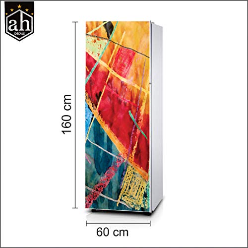 Image of PVC Vinyl Multicolor Design Fridge Wrap Sticker (160 cm x 60 cm or 63 X 24 Inches, Design 12)