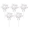 YARNOW 10 Stks Happy Birthday Cake Toppers Glitter Cupcake Toppers Cake Picks Met Strik Verjaardagstaart Decoraties…