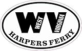 StickerTalk Oval WV Harpers Ferry West Virginia Vinyl Sticker, 4 inches by 2.5 inches