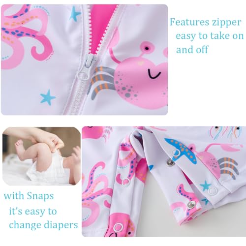Image of UMELOK Baby Girl Swimsuit Infant UPF 50+ Bathing Suit Size Months