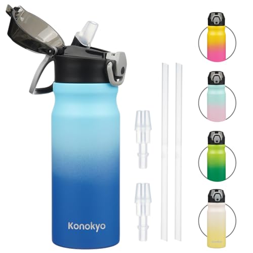 Image of Konokyo 18 oz Insulated Stainless Steel Sports Water Bottle with Straw Lid