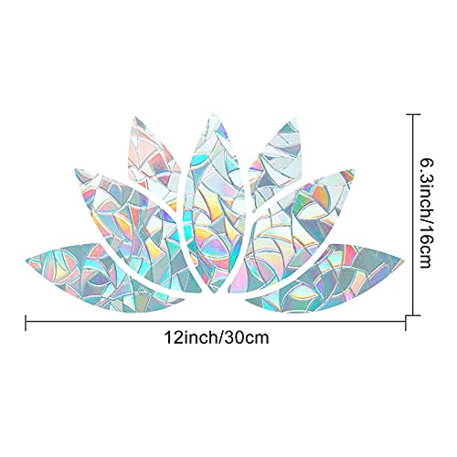Image of GORGECRAFT Lotus Rainbow Window Clings, Anti-Collision Bird Deterrent Decal