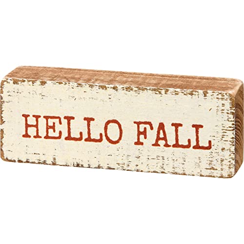 Primitives-By-Kathy-113677-Hello-Fall-Block-Sign-4-inch-Length Primitives By Kathy 113677 Hello Fall Block Sign 4 inch Length