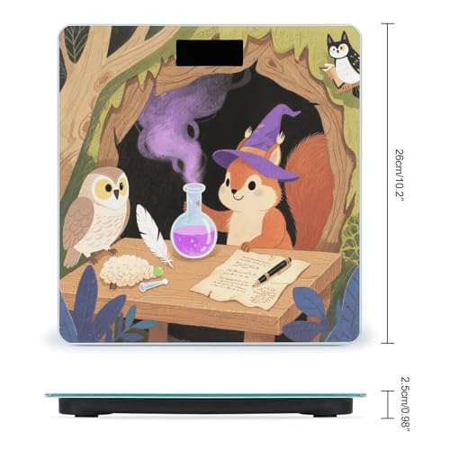 Báscula digital de baño con diseño ardilla y pantalla LCD miniatura 2