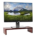 Halter Computer Desk Workstation Monitor Stand, Wood Desktop Riser and Organizer, Cherry