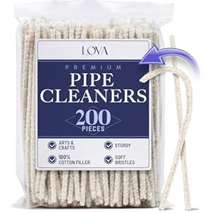 Lova Soft Cotton Pipe Cleaners – 200 Count, 6 Inches, White, Cotton, Metal Stem, Perfect for Arts & Crafts