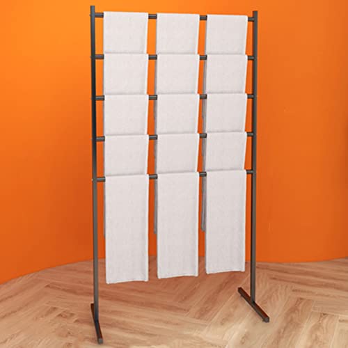 Perchero de ropa resistente y soporte de suelo multifuncional con 3 niveles organizadores
