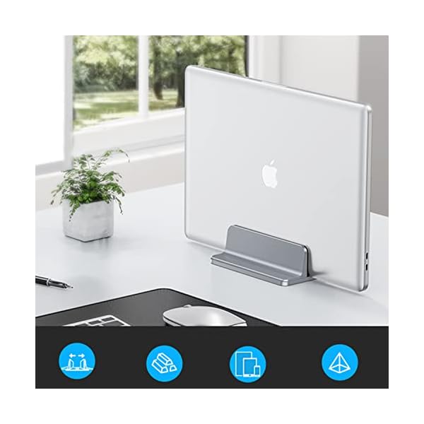 Kallrra Laptop Ständer Vertikal Aluminium, Laptophalter Verstellbar 17 Zoll, MacBook Stand Space Grey, Notebook… – Bild 4
